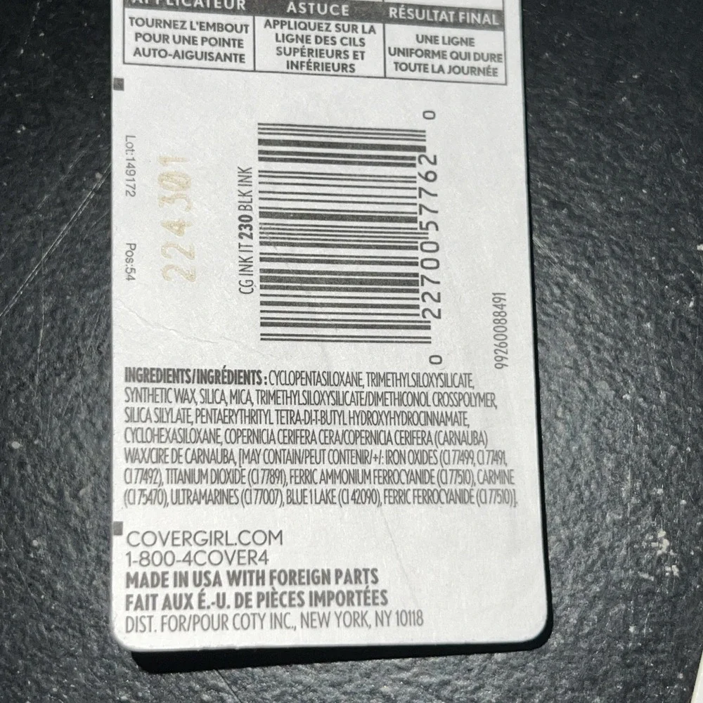 2 Covergirl Ink It! Perfect Point Plus All-Day Eye Pencil #230 Black Ink .006 Oz